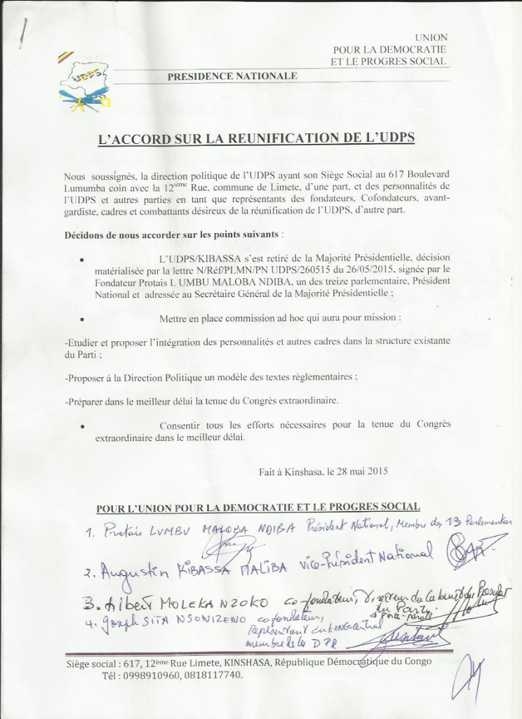 L'Accord de réunification