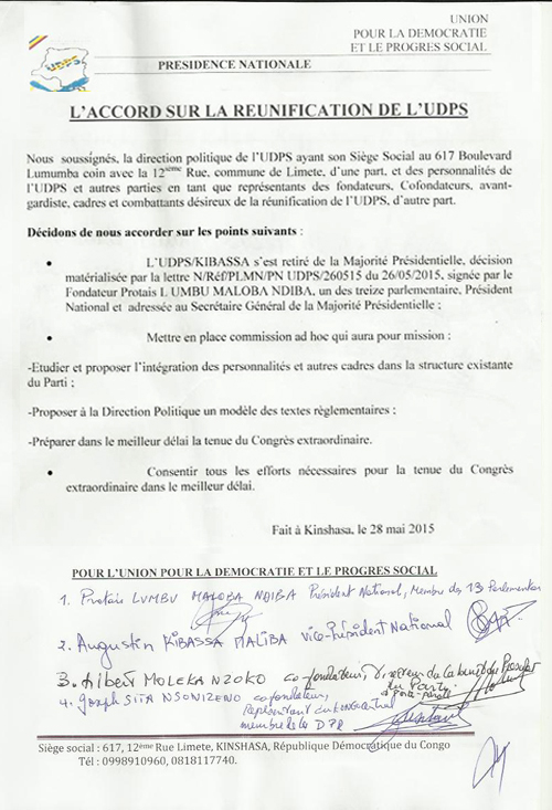 L'Accord de réunification